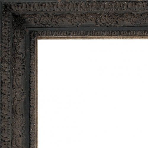2435 Aged Black Mirror Frame